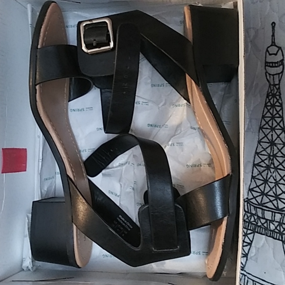 Black heeled sandals